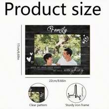Bộ 1 khung ảnh gia đình bằng gỗ cổ điển kèm giá đỡ để bàn "Gia đình tuyệt vời nhất thế giới", kiểu nhà nông thôn, phù hợp với ảnh ngang 6" x 4". - A - Xem 6