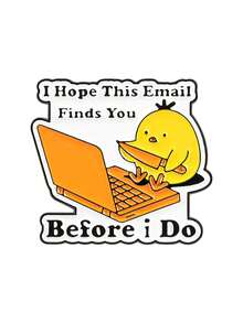 1枚趣味鸭子语录珐琅徽章，胸针/徽章/翻领别针，可用于背包/衣服装饰，时尚饰品礼品 - 彩色 - 查看 11