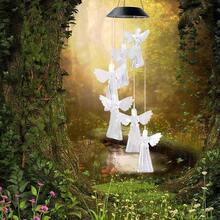 Solar Wind Chime Lamp  Angel Changing Garden Lawn Hanging Light Decoration - mặc định - Xem 5