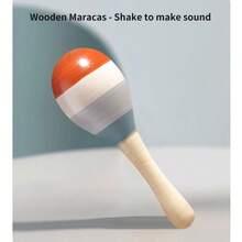 5件套早教乐器套装 - 奥尔夫笼铃、沙锤、迷你小号、婴儿抓握摇铃、木制早教安抚婴儿床挂饰玩具 - 彩色 - 查看 12