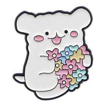 Cute Cartoon White Dogs Enamel Pins Funny Animals Quotes Brooch Lapel Pin Badge On Backpack Clothing Accessories Fashion Jewelry Friends Gifts - White - View 5