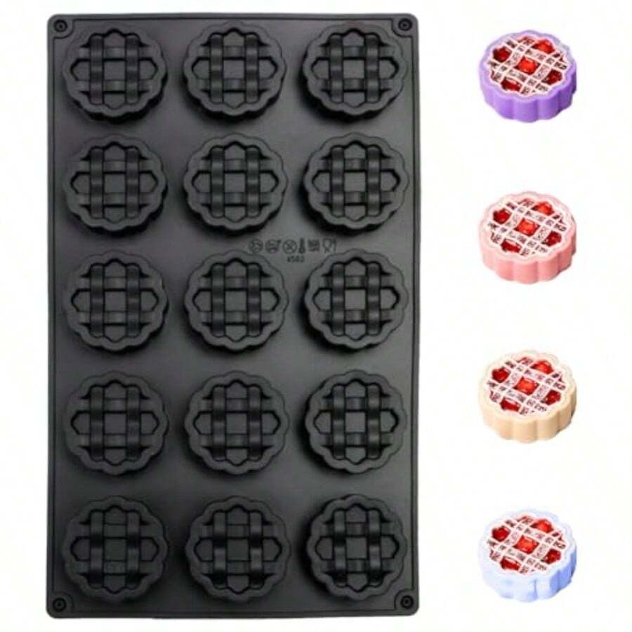 Waffle Molds3D Silicone Wle Mol 15 Caty Round S Wle Ing Mol  Cocte Dy Pastry Truffle Coe Cake Rat - BlackR0133 - View 1