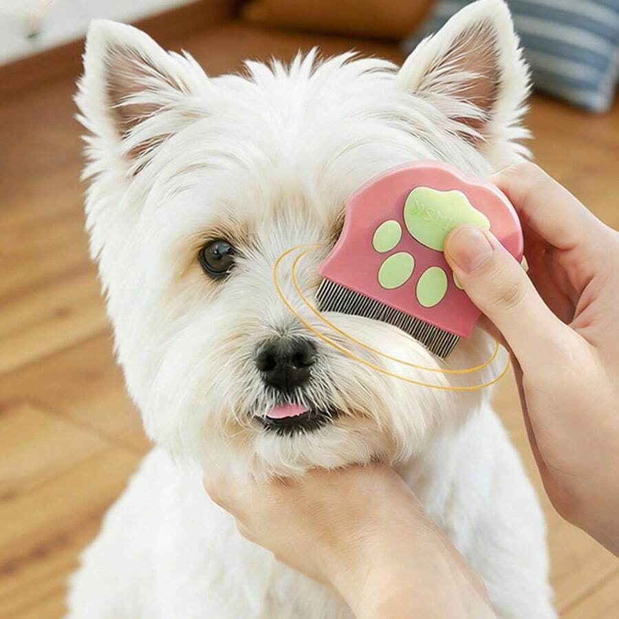 Bàn chải chải lông thú cưng đa năng bằng thép không gỉ, thích hợp cho chó Teddy, Maltese, Pomeranian và các giống chó và mèo nhỏ/trung bình khác, giúp loại bỏ bọ chét và chải chuốt kỹ lưỡng vùng mặt.