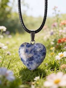 1pc/5pcs/7pcs Women Heart Pendant Necklace, Natural Heart Shaped Pendant Necklace, Couple Necklace - Multicolor - View 25