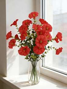 1 Set Artificial Morning Glory Flower Artificial Plant Set, Suitable For Spring/Summer Home Decor, Morning Glory Hanging Basket, UV Resistant, Applicable For Outdoor Decor, Garden, Patio, Wedding, Summer Decor, Home Decor, Living Room, Bedroom, Tabletop, Wall Decor, Vase Filler - Multicolor - View 4