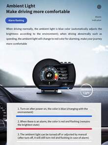 OBD+GPS HUD P24 车载 OBD 抬头显示器 HUD 车载电脑 数字速度表、水温表、油耗表、倾角表 - A - 查看 4