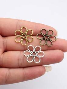 10pcs 25x23mm Hollow Flower Pattern Charms Pendant For DIY Jewelry Making Necklace Keychain Phone Chain Bracelet Making Accessories Handmade Craft Making Findings - Openwork Flower Petals - View 11