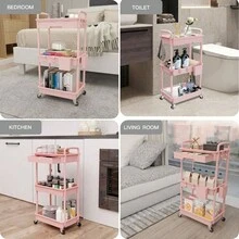 Storage Island & Carts Slim Rolling Storage Cart, 3 Tier Bathroom Storage Organizer Laundry Room Utility Cart Mobile Shelving Unit, Multi-Purpose For Kitchen Office Bathroom Laundry Narrow Places,Room Decor,Shelf,Organziers Storage,Storage Orangizer,Bathroom,Bathroom Storage,Home Decor - Nhiều màu - Xem 5