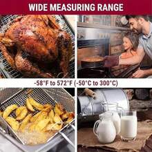 A Digital Meat Thermometer With Probe For Grilling, Providing Instant Readings In The Kitchen, Suitable For Cooking, Baking, Grilling And Other Food Applications. - A - View 2