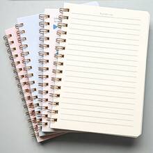 A5 Spiral Notebook 66 Sheets, Lined Pages, Thickened Cover, Office Supplies, Student Learning Notebook, Foil Cover Hard Cover Notebook - A5 - View 5