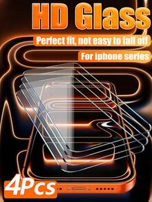 Bộ 4 miếng dán màn hình cường lực chống sốc cho iPhone 17 Pro Max, độ cứng 9H, dễ dàng lắp đặt, bảo vệ chống rơi vỡ chuẩn quân sự, tương thích với iPhone 17Pro/17Air/17/16Promax/16Pro/16plus/16/15Promax/15Pro/15plus/15/14/13/12/11, độ phân giải cao, trong suốt, chống trầy xước, không bọt khí, phù hợp cho sử dụng hàng ngày và văn phòng, phụ kiện điện thoại, tương thích với ốp lưng, quà tặng mùa xuân. - Trong sáng - Xem 25