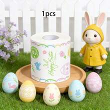 2卷兔子造型复活节印花厕纸，创意可爱设计，适合作为结婚礼物。高品质面巾纸、卫生纸和纸巾，耐用吸水，便携式手帕纸巾，柔软灵活，小巧便携，可用作面巾纸、餐巾纸、厕纸，经久耐用，适合旅行携带。面巾纸、餐巾纸、家用纸 - 快樂兔紙巾 - 查看 9