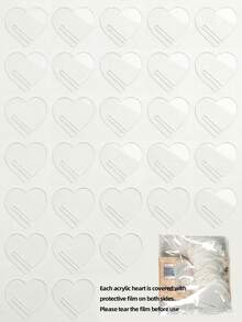 30pcs Acrylic Heart-Shaped Drink Labels, Suitable For Weddings, Holidays, Parties, Restaurants, Wine, Water Cups, Glass Cup Edge Insert Labels, Christmas - Clear - View 8