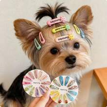 5pcs/10pcs/15pcs/20pcs Jepit Rambut Hewan Peliharaan Mini, Jepit Rambut Anjing Motif Polkadot Lucu Warna Permen, Aksesori Rambut Kucing, Jepit Rambut Warna Polos, Jepit Rambut Kartun, Set Aksesori Rambut Hewan Peliharaan dengan Motif Bunga Kotak-kotak, Berbagai Gaya dan Warna - MultiWarna - View 6