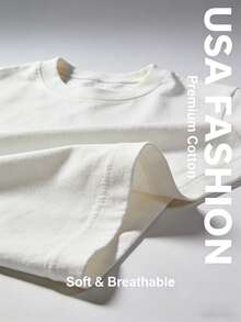 Art Is Everywhere Graphic T-Shirt - Soft, Breathable Crew Neck Tee, Lightweight & Comfortable Casual Summer Wear, Black Letter Print On White Background, Artistic Fashion Statement-Everyday Casual Cotton T-Shirt,Cotton Graphic T-Ghirt,Alphabet Print Unisex T-Shirt - trắng - Xem 3