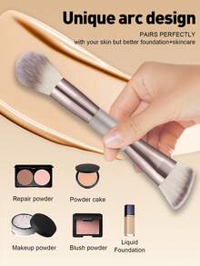 1pc Makeup Brush Premium Synthetic Hair Eyeshadow Blending Brush Sets Cosmetics Tools - Champagne - View 8