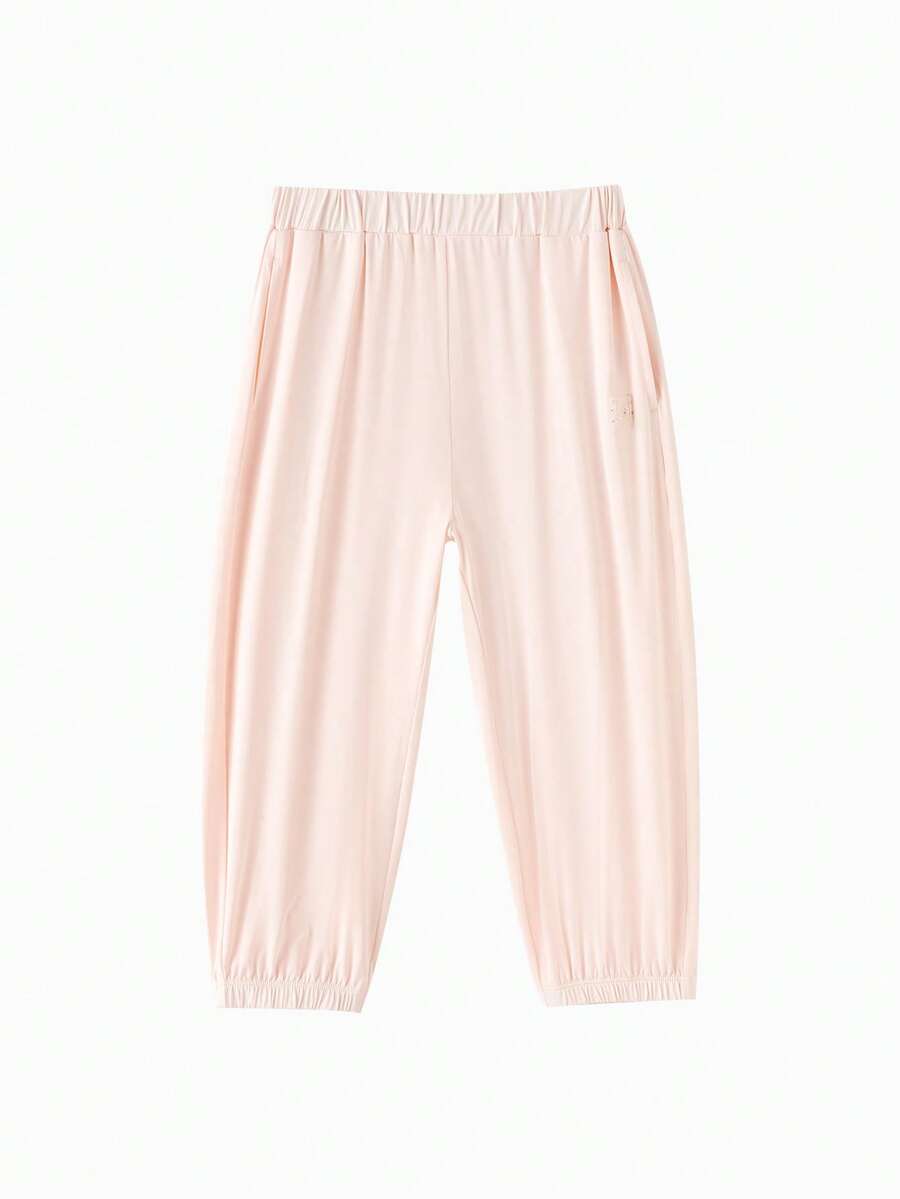 Balabala 男女通用少女夏季防晒凉爽休闲运动裤 - 白紅色 - 查看 1