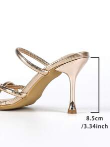 Women's Fashion Daily Wear Slip-On High Heel Sandals - Champagne - View 9
