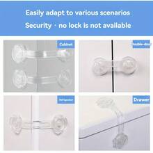 5个装安全抽屉锁 - 多用途带扣锁，适用于橱柜、冰箱和卫生间 - 多色 - 查看 4