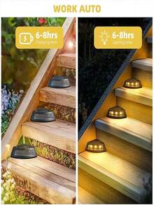 1/4/8pcs Solar Stair Lights, IP65 Waterproof Outdoor LED Deck Lights, Solar Fence Lights Suitable For Yard, Path, Front Door, Patio And Stairs - HP-2501 - View 10