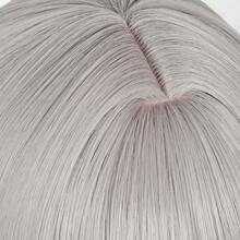 Tóc giả dài vừa phải, màu xám ombre, chất liệu tổng hợp, thẳng, có mái, kiểu anime, game, cosplay, tóc giả bồng bềnh, chịu nhiệt, thích hợp cho sử dụng hàng ngày và dự tiệc. - Xám - Xem 7