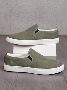 Giày thể thao nam casual thoải mái mới năm 2026 - Thoáng khí, giày casual đường phố, chất liệu lưới, phù hợp cho mọi mùa, mũi tròn, thân giày bằng vải, đế EVA, giày thể thao đa năng cho nam, học sinh, hoạt động ngoài trời, thời trang đường phố, nhẹ và bền. - Màu xanh Ô liu - Xem 6