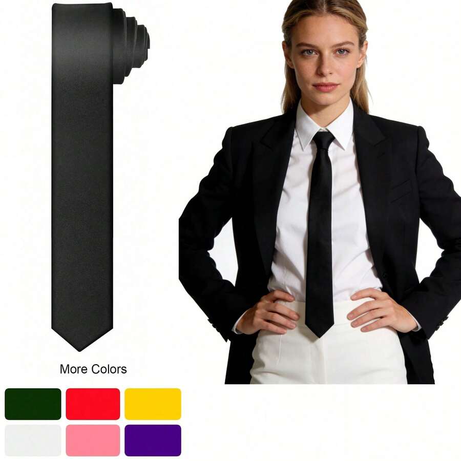 1/2 chiếc cà vạt nữ màu trơn, cà vạt công sở thường ngày, cà vạt cho áo sơ mi và vest, cà vạt bản rộng 1,97 inch, phù hợp cho các dịp công sở và thường ngày, có thể phối cùng áo sơ mi và vest, được thiết kế đặc biệt cho phụ nữ, lễ hội, du lịch. - Nhiều màu - Xem 1