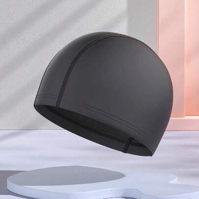 1 Mũ bơi chống nước dành cho người lớn, cỡ XL, không gây áp lực, phủ PU, unisex, mềm mại, thoải mái, mỏng, thích hợp cho bơi trong nhà/ngoài trời, hồ bơi, màu xanh dương (cỡ cực lớn), phụ kiện cần thiết cho bãi biển, đồ dùng cho hồ bơi.