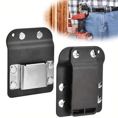 1pc Tool Belt Clip, Cordless Drill Holder, Portable Hook Pouch Suitable For Cordless Drill, Impact Drill, Nail Gun, Tape Measure Or Any Tool With Hook
