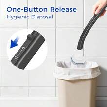 Toilet Brush, 14 Refills Toilet Bowl Cleaner Wand, Toilet Cleaner Brush Toilet Cleaning System Toilet Brush And Holder Set For Bathroom Cleaning (Black) - 黑色的 - 查看 8
