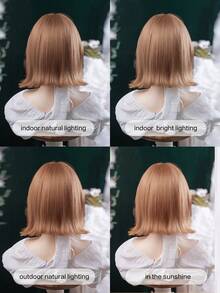 alicegarden 这款12英寸长的合成假发，拥有自然波浪卷发造型，颜色为迷人的卡其色。假发带有刘海设计，采用耐热纤维制成，经久耐用。这款假发非常适合日常佩戴，外观自然逼真，宛如真发。 - 卡其色 - 查看 9