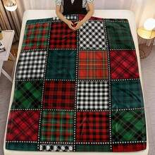 Manta de franela a cuadros retro, suave, cálida y cómoda - Adecuada como regalo para sofá, cama, coche, oficina, camping y todas las estaciones - Multicolor - Ver 4