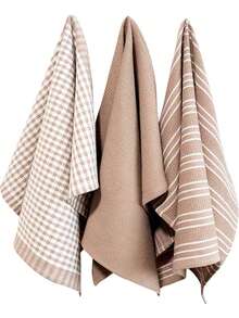 Bộ 3 khăn lau bếp kẻ caro 100% cotton, siêu mềm, thấm hút tốt và nhanh khô. - 45*65cm - Xem 12