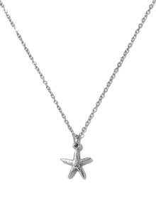 Mazuer 1件可爱不锈钢海星吊坠项链，18K镀金锁骨链饰品，女士度假及日常佩戴礼物 - 海星 - 查看 13