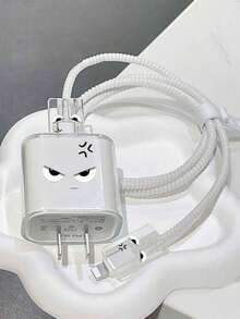 5件套愤怒表情TPU极简保护壳套装，兼容苹果20W快充、数据线、14 Pro Max - 彩色 - 查看 8