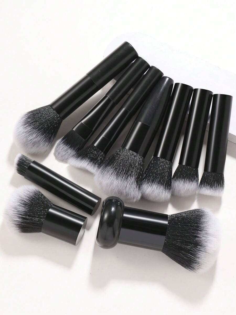 A 10-Piece Makeup Brush Set Made Of Biomimetic Fiber Bristles, Featuring Soft Bristles With Excellent Pigment Pickup, A Versatile All-Face Makeup Brush Set Suitable For Eyeshadow, Blush, And Foundation Application. - Multicolor - View 1