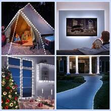 1 Pack Outdoor Solar Tube Lights, LED Fairy String Lights, Summer Solar Lights, Yard Lights, 8 Lighting Modes, IP65 Garden Decorative Lights, Twinkling Outdoor Light Strips Suitable For Yard, Garden, Birthday Camping, Fence, Trees, Father's Day, Football Games, Independence Day, Easter, Christmas, Wedding, Party Decoration - 20m200 Lamp - View 4
