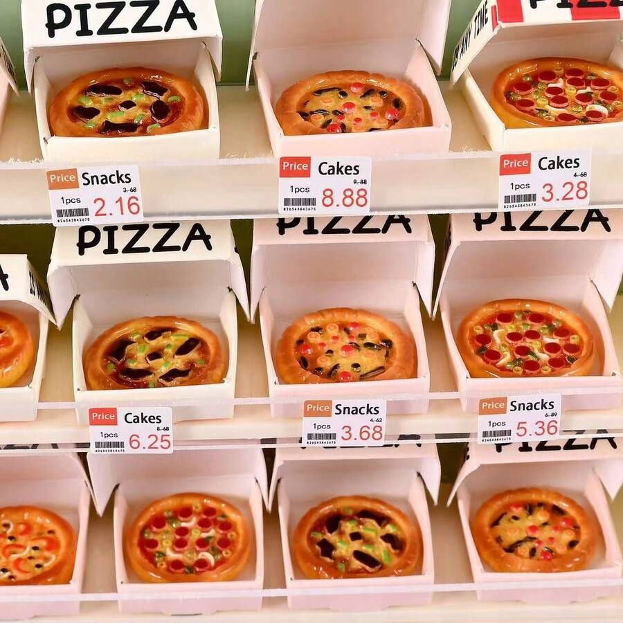 1:12 Miniature Pizza Set, Realistic Multi-Flavor Food Toy, DIY Dollhouse Accessory, Food Model Decor - Multicolor - View 1