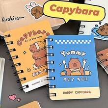 1pc Capybara Spiral Notebook Cute Water Vole Cartoon Student Memo Pad, Portable Wrong Answer & Vocabulary Book (Random) - Multicolor - View 7