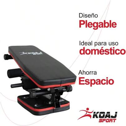 Banco de Pesas Ajustable y Plegable para Gym en Casa Multifuncional con Ligas de Resistencia, Soporte para Pies y 7 Posiciones de Respaldo - Entrenamiento Muscular de Cuerpo Completo