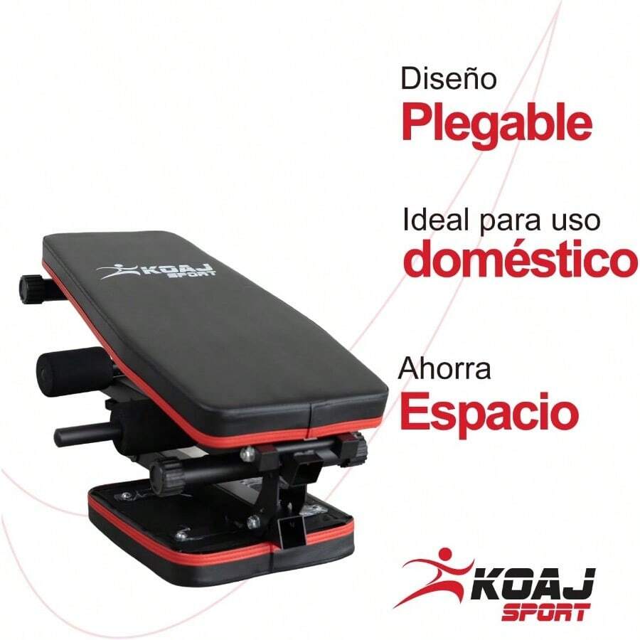 Banco de Pesas Ajustable y Plegable para Gym en Casa Multifuncional con Ligas de Resistencia, Soporte para Pies y 7 Posiciones de Respaldo - Entrenamiento Muscular de Cuerpo Completo - por defecto - Ver 1