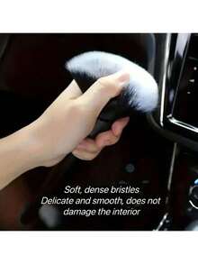 1pc Spring & Summer Car Duster Soft Bristle Brush, Interior Cleaning Tool, Car Air Vent Dust Cleaner Brush - A - View 4