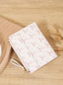 SOUTHLAND&KANGAROO Burgundy Bag Charry Red Bag Wine Red Bag,Letter Detail Fold Over Small Wallet Pocket Wallet Small Purse Bifold Slim Women Wallet Lightweight Portable Credit Card Key Case Short Wallet Cute Modern Fashion - 白色 - 查看 6
