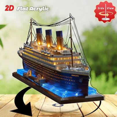 Mô hình trang trí để bàn xoay 2D phẳng, 1 mảnh bằng acrylic, ánh sáng ấm áp, trang trí văn phòng và phòng học trang nhã, không cần điện, sử dụng trong nhà và ngoài trời.