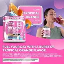 All-In-One Women's Fitness Supplement: 5000mg Creatine Monohydrate + BCAAs, Collagen & Myo-Inositol |   , Tropical Orange - 2瓶 - 查看 7