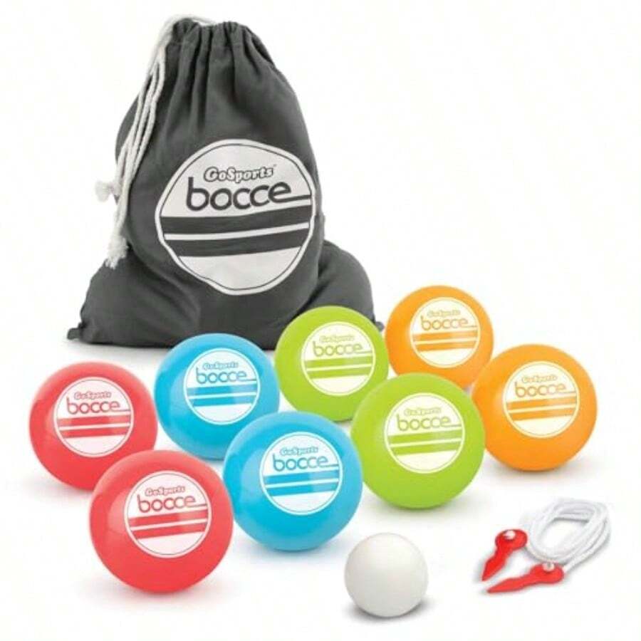 - Juego de bochas para Patio 90 mm 8 Bolas palino Caja y Cuerda de medición - Varios color - Ver 1