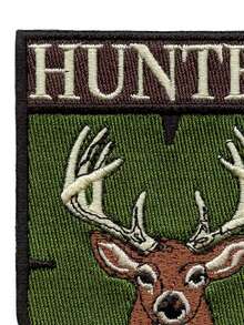 1PC Hunter Deer Badge Patch Hobby Animal Hunting Embroidered Iron On - Multicolor - View 3