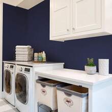 1 Pc Navy Blue Matte Self-Adhesive Wallpaper, Waterproof And Wear-Resistant Removable Sticker,Wallpaper Peel And Stick, Suitable For Bedroom Living Room Kitchen Bathroom Dorm, Dining Room, Home Decor, Wall Art, Contact Paper, Drawer Liner, Furniture Renovation, Easy To Install, Party Decoration, Desktop Stickers, Spring Decoration, Vinyl Wallpaper Roll - Matte Deep Blue 1PC - View 5