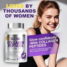 Miriyalyad Collagen Peptides 1800mg | Type I, II, III, V, X | Supports Skin, Hair, Nails & Bones | 120 Capsules Dietary Supplement - 1 CÁI - Xem 5