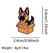可爱卡通宠物狗珐琅徽章 趣味动物盆栽黑猫胸针翻领别针徽章 背包服装配饰 时尚首饰 朋友礼物 - 黑色 - 查看 33
